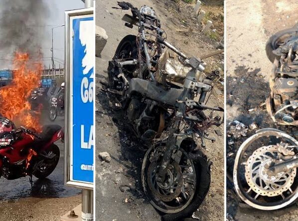 Pulsar RS200 Fire - Bajaj Pulsar RS200 Catches Fire in Pasumalai, Tamil Nadu Pulsar RS200 Fire