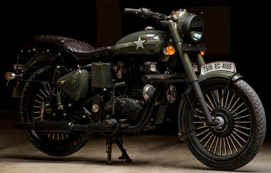 RE Bullet 350 Mahi Eimor Customs 3 - Army Green Royal Enfield Bullet 350 Details and Live Photos RE Bullet 350 Mahi Eimor Customs 3