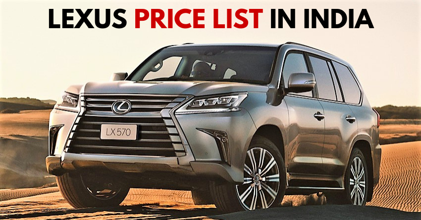 Latest Lexus Cars & SUVs Price List