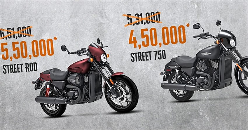 Discount on Harley Street 750 & Street Rod in India