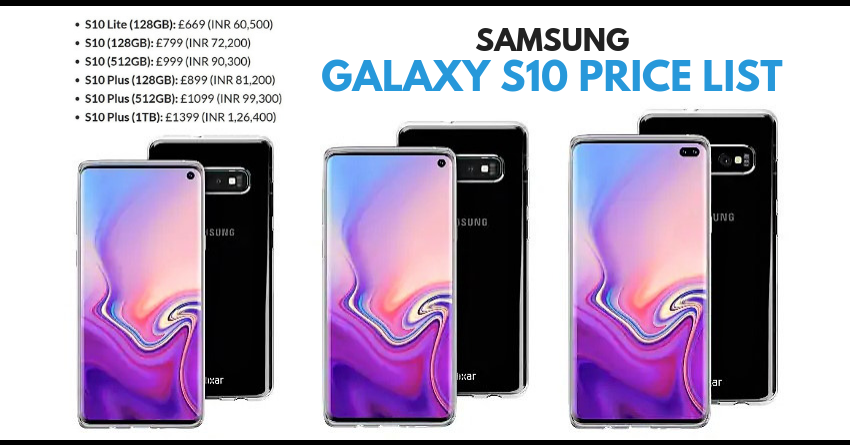 Samsung Galaxy S10 Price List