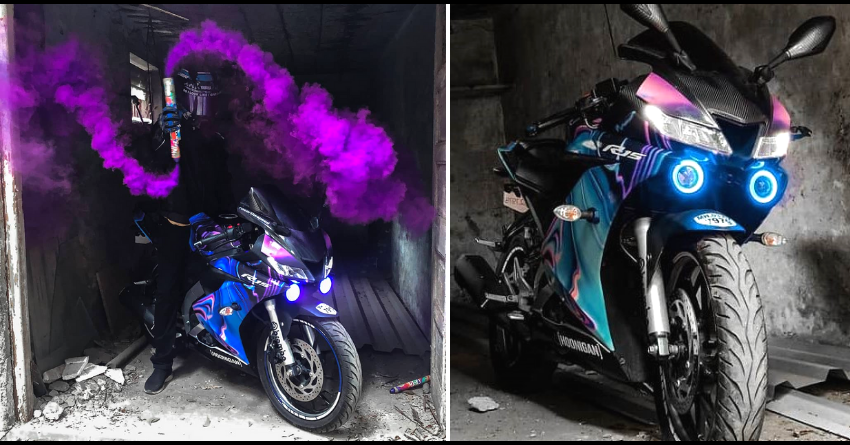 Yamaha R15 V3 with Cool Graphics & Projector Lights