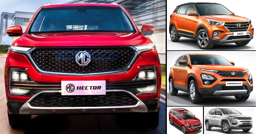 MG Hector vs Harrier vs Creta vs Compass vs XUV500