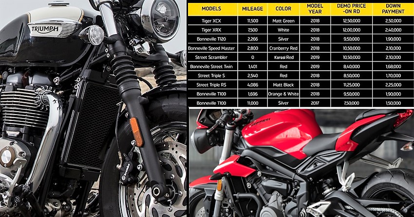 Triumph Mumbai Offering Huge Discounts on Demo Bikes