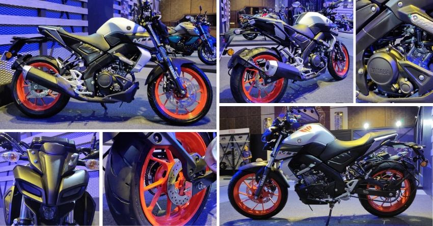 Live Photos of 2020 BS6 Yamaha MT-15 ‘Ice Fluo Vermillion’