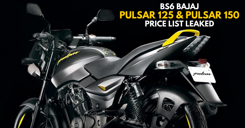 BS6 Bajaj Pulsar 125 and Pulsar 150 Price List