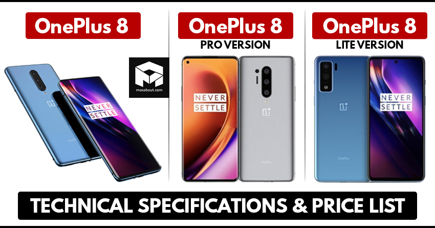 OnePlus 8 Series Specifications and Price List