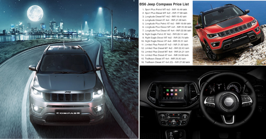 Latest Jeep Compass SUV Price List in India