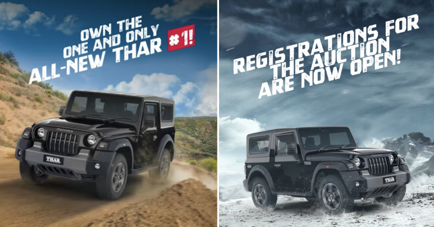 Mahindra to Auction All-New Thar #1