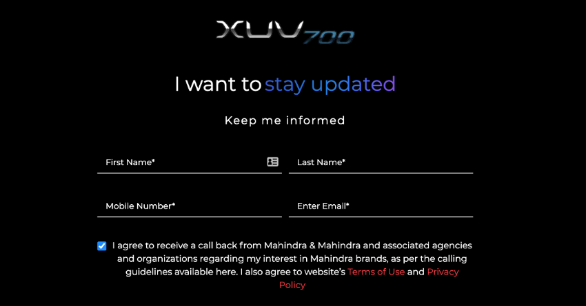 Mahindra XUV700 Official Website