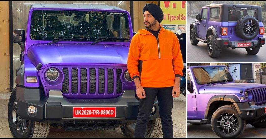 Meet Sahibnoor Singh's Matte Purple Mahindra Thar SUV