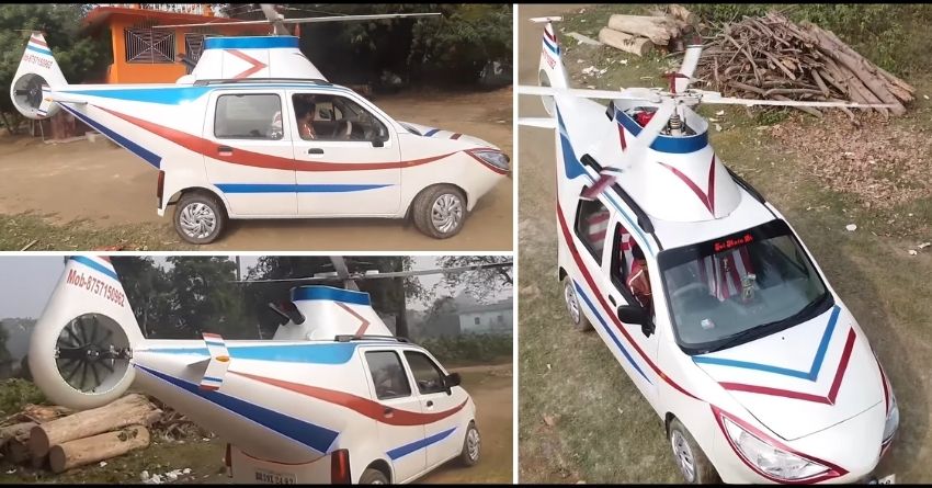 Meet Tata Nano Helicopter - Nano Car Converted Into a Heli Replica