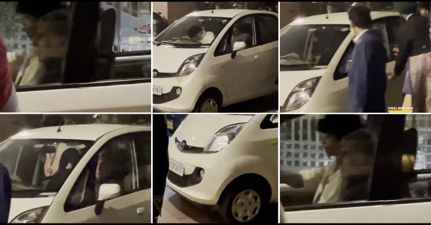 Ratan Tata Spotted In Tata Nano EV At Taj Hotel, Mumbai