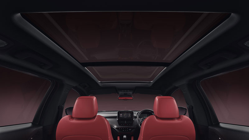 panaromoc sun roof - Tata Harrier RED Dark Edition Official Photos and Price List in India panaromoc sun roof